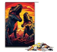 Rompecabezas de 1000 Piezas para Adultos Tyrannosaurus Rex en Busca de presas Juegos de relajación Juego Familiar antiestrés desafío difícil 75 x 50 cm