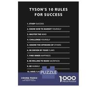 Rompecabezas De 1000 Piezas para Adultos Tyson 10 Rules For Success Rompecabezas para Adultos Juego De Ingenio Pero Divertido Y Humorístico Regalos De Cumpleaños Y Únicos 70x50cm/1000pcs