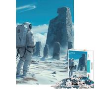 Rompecabezas de 1000 Piezas para Adultos Un Astronauta Solitario descubre un Antiguo Rompecabezas Ayuda a ejercitar el Cerebro Decoración Juego de ingenio Apto para Mayores de 14 años