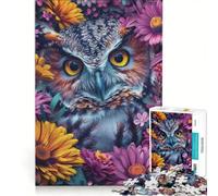 Rompecabezas de 1000 Piezas para Adultos: Un búho Colorido, Juguete Educativo, Ideal para Relajarse y ejercitar la Mente, Perfecto como Regalo 50x75cm