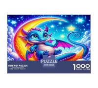 Rompecabezas de 1000 Piezas para Adultos: un dragón Colorido de A Moon, Juegos educativos, Apto para descompresión, 38 x 26 cm (1000 Piezas)