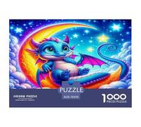 Rompecabezas de 1000 Piezas para Adultos: un dragón Colorido de A Moon, Juegos educativos, Apto para descompresión, 70 x 50 cm (1000 Piezas)