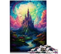 Rompecabezas de 1000 piezas para adultos, un gran castillo sobre la ciudad, difícil rompecabezas duro, 50 x 70 cm, alivio del estrés, Staycation Matar el tiempo
