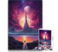 Rompecabezas de 1000 Piezas para Adultos, Un Hombre va a Las Torres de fantasía, Juguetes educativos, desafío difícil, Juguetes de Bricolaje, tamaño 50x75cm