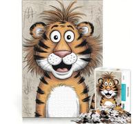 Rompecabezas de 1000 Piezas para Adultos: Un león Peludo y Feliz, Juguete Educativo, desafío exigente, colección de Artistas, Bellas Artes 50x75cm