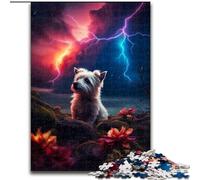Rompecabezas de 1000 Piezas para Adultos: un Lindo Perro bichón en Marte, Hecho en Madera, navideño, Obra de Arte humorística, 50x75cm, Ideal para cumpleaños, Navidad, Halloween