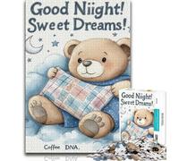 Rompecabezas de 1000 Piezas para Adultos, un Oso de Peluche durmiendo, difícil de superar Cada Pieza es única Un Divertido Juego Familiar y desafiante (tamaño 38x26cm)