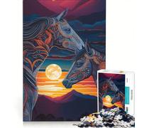 Rompecabezas de 1000 Piezas para Adultos: Un par de Caballos, Juegos Familiares, Corte de precisión, colección de Artistas, Bellas Artes 50x75cm