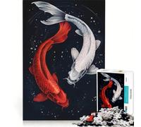 Rompecabezas de 1000 Piezas para Adultos: Un par de Carpas koi japonesas Juegos Divertidos para ejercitar la Mente y Las Manos Toda la Familia 38x52cm