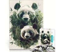 Rompecabezas de 1000 Piezas para Adultos: Un par de Pandas Juegos relajantes, Actividades Divertidas para Hacer en casa y Fortalecer el Amor en Pareja 50x75cm
