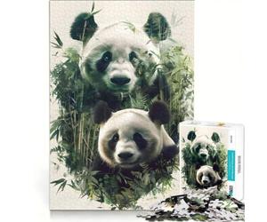 Rompecabezas de 1000 Piezas para Adultos: Un par de Pandas Juegos relajantes, Actividades Divertidas para Hacer en casa y Fortalecer el Amor en Pareja 50x75cm