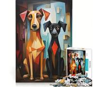 Rompecabezas de 1000 Piezas para Adultos: Un par de Perros, Juguetes antiestrés, dificultad Alta, Lista de Deseos con Papá Noel 38x52cm