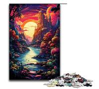 Rompecabezas de 1000 Piezas para Adultos: un paraíso psicodélico Colorido Junto al mar Un Juego desafiante una Obra de Arte Ideal para Adolescentes de 14 años en adelante (tamaño 75 x 50 cm)