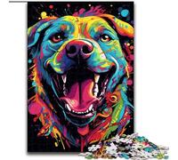 Rompecabezas de 1000 Piezas para Adultos, un Perro Travieso y Feliz, desafiantes Rompecabezas de tamaño 50x75cm, Juego para Adultos, Regalo, Juego Interactivo Familiar, desafío Mental, Regalo.