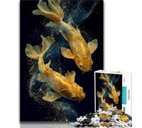 Rompecabezas de 1000 Piezas para Adultos, un pez koi Dorado difícil de superar, Juguetes de Juego Cada Pieza es única Un Juego desafiante y Divertido para Toda la Familia (tamaño 38x26cm)