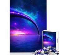 Rompecabezas de 1000 Piezas para Adultos: un Puente futurista Brillante sobre un mar Extraterrestre Juguetes de decoración para el hogar Regalos de Amigo Secreto Juego práctico Entrena tu Cerebro