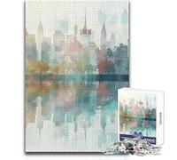Rompecabezas de 1000 Piezas para Adultos, un Reflejo de la Ciudad de Nueva York, Juguetes educativos, desafío difícil, Juguetes de Bricolaje, tamaño 50x75cm