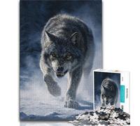 Rompecabezas de 1000 Piezas para Adultos, un Rompecabezas difícil de Lobo en la Nieve, Ideal para Pasar el rato en casa con Piezas aleatorias Que se entrelazan (tamaño 75x50cm)