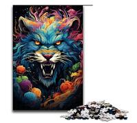Rompecabezas de 1000 Piezas para Adultos: un Rompecabezas psicodélico Colorido de Bestias Un Juego desafiante una Obra de Arte Ideal para Adolescentes de 14 años en adelante (tamaño 75 x 50 cm)