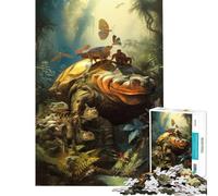 Rompecabezas de 1000 Piezas para Adultos Un Sapo Acorazado Surrealista Un desafío Educativo Regalos para Mujeres Juego práctico para Mayores de 14 años 38x52cm