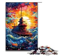 Rompecabezas de 1000 Piezas para Adultos Un Submarino rodeado de Salpicaduras Muchos Juguetes educativos intelectuales de Colores Que descomprimen Ideas de Regalo 1000 Piezas