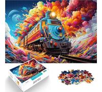 Rompecabezas de 1000 piezas para adultos, un tren que puede viajar a través de desafiantes regalos de juego de 14.95 x 20.47 pulgadas, lista de deseos de Navidad con Papá Noel
