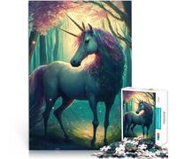 Rompecabezas de 1000 Piezas para Adultos Un Unicornio de Dibujos Animados Acertijo para con Piezas de Formas aleatorias Que se entrelazan Completamente 75x50cm