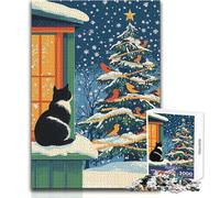 Rompecabezas de 1000 Piezas para Adultos: Una Escena de Felicidad navideña, Juego Educativo, Regalo Educativo para cumpleaños, tamaño 50x75cm