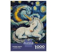 Rompecabezas De 1000 Piezas para Adultos Unicorn Sleeping Starry Night Rompecabezas para Adultos Juegos Relajantes Regalo De Cumpleaños Regalos Y Cumpleaños Únicos 38x26cm/1000pcs
