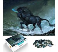 Rompecabezas de 1000 Piezas para Adultos Unicornio de la Montaña Negra Hecho de cartón para y a Partir de 14 años Juegos Educativos Juego de Decoración del Hogar. Juegos Juguetes Regalo