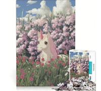 Rompecabezas de 1000 Piezas para Adultos Unicornio en un Campo de Flores Juego Educativo Carrera de Velocidad Manual Regalo de cumpleaños Regalos de Viaje 38x26cm
