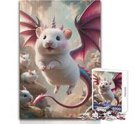 Rompecabezas de 1000 Piezas para Adultos, Unicornio, ratón Blanco, dragón, híbrido, Juego Familiar, Divertido y Divertido, Juguete Educativo, tamaño 38x52cm