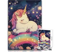 Rompecabezas de 1000 Piezas para Adultos, Unicornio sobre arcoíris, Relajante, para Tiempo Libre, Juguete de precisión Entrelazado, tamaño 38x52cm