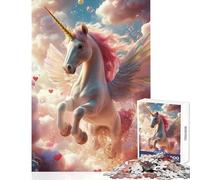 Rompecabezas de 1000 Piezas para Adultos Unicornio Volador con alas Juguetes antiestrés Regalos para Mujeres y Hombres Juego Educativo interacción Entre Padres e Hijos tamaño 50x75cm