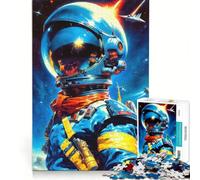 Rompecabezas de 1000 Piezas para Adultos: Universo de astronautas, Juegos Divertidos, interacción Entre Padres e Hijos, con póster y Hoja de Preguntas a Juego, 38x26cm