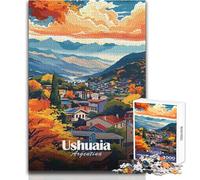 Rompecabezas de 1000 Piezas para Adultos, Ushuaia, Argentina, Paisaje escénico, Juegos educativos, desafío difícil, Juguetes antiestrés, tamaño 38x26cm