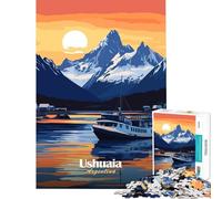 Rompecabezas de 1000 Piezas para Adultos Ushuaia Argentina Puesta de Sol Juego Familiar Educativo Juguete desafiante Excelentes Regalos y Juguetes para aliviar el estrés (tamaño 38x52cm)