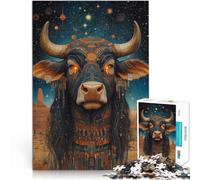 Rompecabezas de 1000 Piezas para Adultos “Vaca artística” Madera，Apto para Mayores de 14 años. Juegos de relajación Regalo Divertido。tamaño：50x75cm/19.68x29.52pulgada
