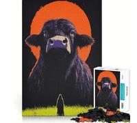 Rompecabezas de 1000 Piezas para Adultos Vaca Negra,Juego de Ajuste Perfecto,Regalo para ejercitar la Mente,Momento de Juego Relajante,diversión de cumpleaños 38x26cm