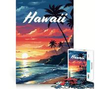 Rompecabezas de 1000 Piezas para Adultos Vacaciones Hawaianas de ensueño,Corte, Divertido Juego de concentración,Regalo para Jugar tranquilamente,Regalo de cumpleaños para Aficionados 38x26cm