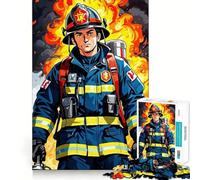 Rompecabezas de 1000 Piezas para Adultos Valiente Bombero,acción precisa,articulación,Divertido Juego de Habilidad Mental,Tiempo de Paz,Juego, Arte (38x52cm)