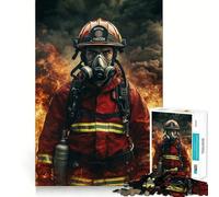 Rompecabezas de 1000 Piezas para Adultos Valiente Bombero en acción - Juego de Corte sin Costuras,Juguete para Resolver Problemas,Juego Casual,Escena navideña (50x75cm)