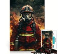 Rompecabezas de 1000 Piezas para Adultos Valiente Bombero en acción - Juguete Decorativo de Corte preciso para Entrenar el Pensamiento,Ideal para el Tiempo Libre y como Regalo Festivo (38x26cm)