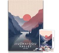 Rompecabezas de 1000 Piezas para Adultos, Valle de Jiuzhaigou, China, Juego Educativo Familiar, decoración Perfecta, Regalo de cumpleaños, tamaño 38x52cm