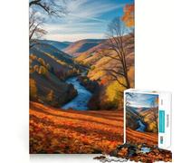 Rompecabezas de 1000 Piezas para Adultos Valle del río en otoño,Bordes Finos,Manualidades,Juego Divertido y Relajante,Regalo de cumpleaños para Aficionados (38x26cm)
