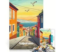 Rompecabezas de 1000 Piezas para Adultos Valparaíso Chile Juegos educativos Carrera de Velocidad de Manos Toda la Familia 38x26cm