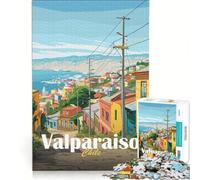 Rompecabezas de 1000 Piezas para Adultos Valparaíso Chile Juguetes antiestrés decoración del hogar Regalos de cumpleaños 38x26cm