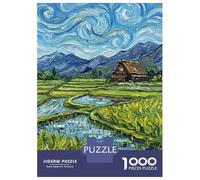 Rompecabezas De 1000 Piezas para Adultos Van Gogh Style Japanese Rice Paddies Rompecabezas para Adultos Juego Práctico Pero Divertido Y Humorístico Interacción Entre Padres E Hijos 52x38cm/1000pcs
