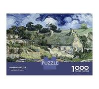 Rompecabezas De 1000 Piezas para Adultos Van Gogh Thatched Cottage Rompecabezas para Adultos Juegos De Relajación Regalos para Mujeres Cumpleaños Y Navidad 70x50cm/1000pcs