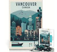 Rompecabezas de 1000 Piezas para Adultos Vancouver Canadá Viajes Corte nítido Manualidad Juego de concentración Regalo Juego de Ocio Escena navideña Arte (38x52cm)